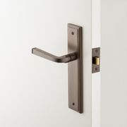 Iver Annecy Door Lever on Stepped Backplate Latch Brushed Brass 15244 - Customise to your need gallery detail image