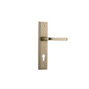 Iver Annecy Door Lever on Stepped Backplate Euro Brushed Brass 15244E85 - Customise to your need gallery detail image