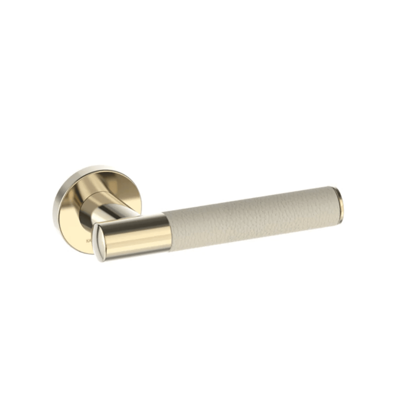 Kawajun Solid Brass and Leather Door Leverset TCC gallery detail image