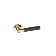 Kawajun Solid Brass and Leather Door Leverset TCC gallery detail image