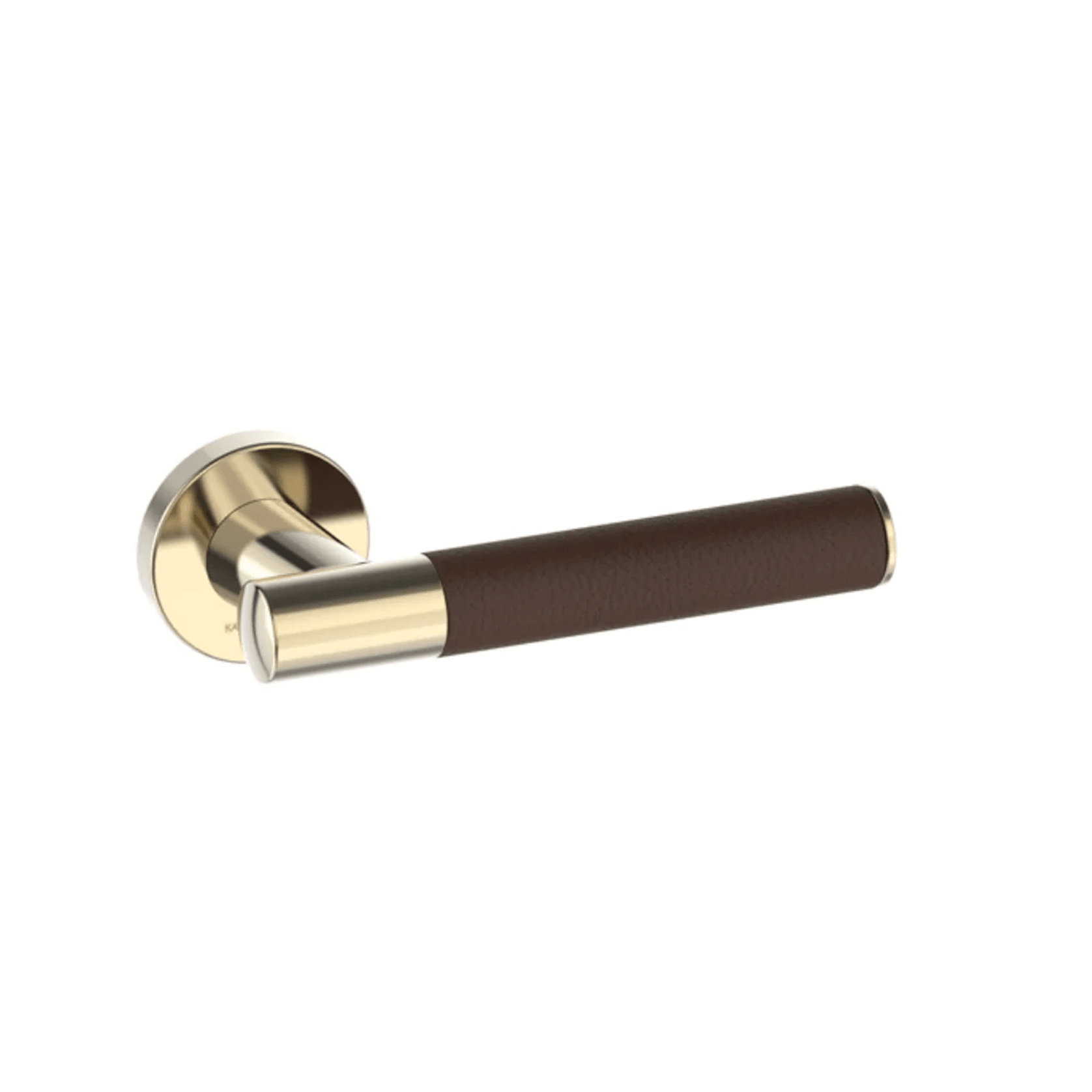Kawajun Solid Brass and Leather Door Leverset TCC gallery detail image
