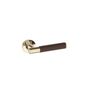 Kawajun Solid Brass and Leather Door Leverset TCC gallery detail image