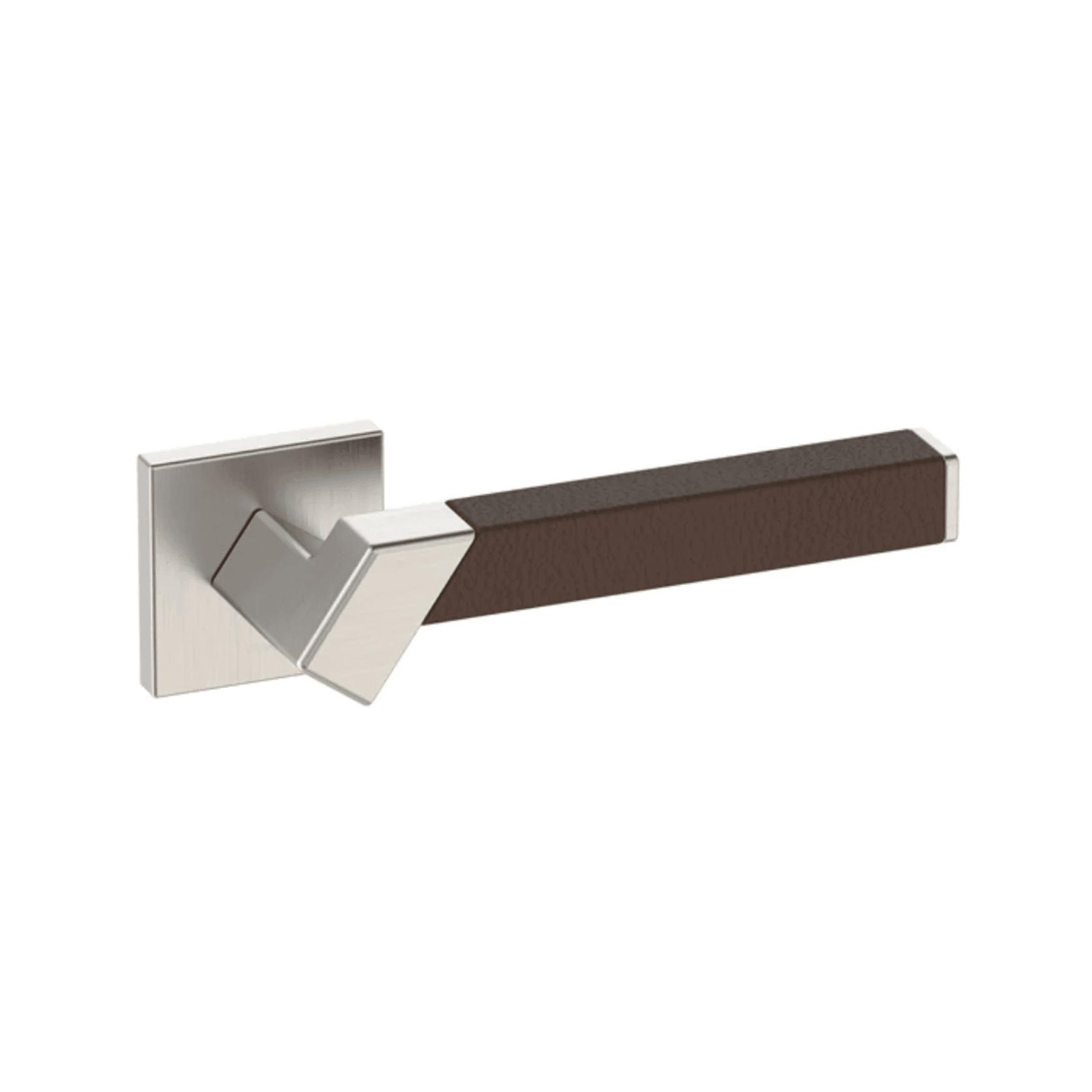 Kawajun Solid Brass and Leather Door Leverset TBT gallery detail image