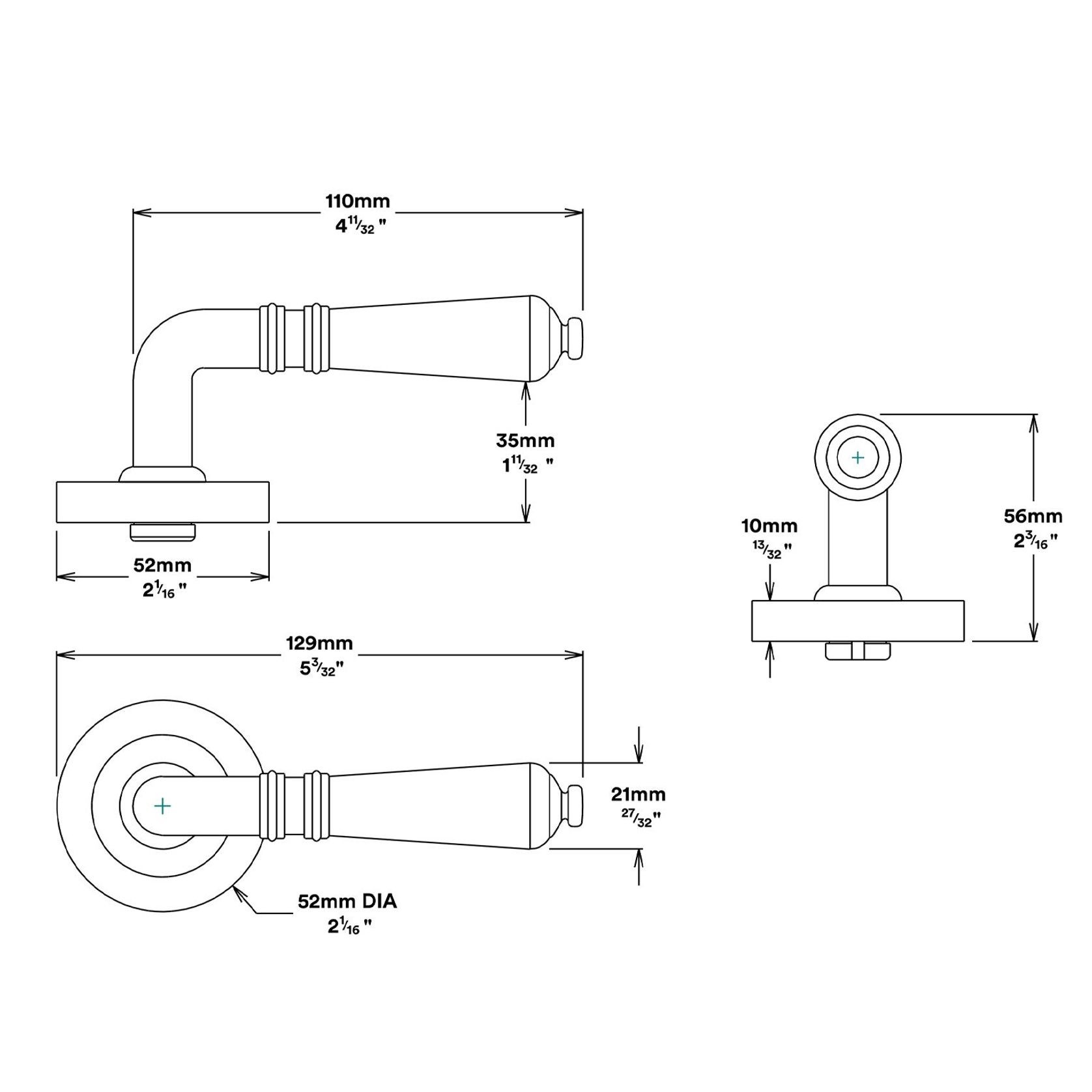 Iver Sarlat Door Lever Handle on Round Rose gallery detail image