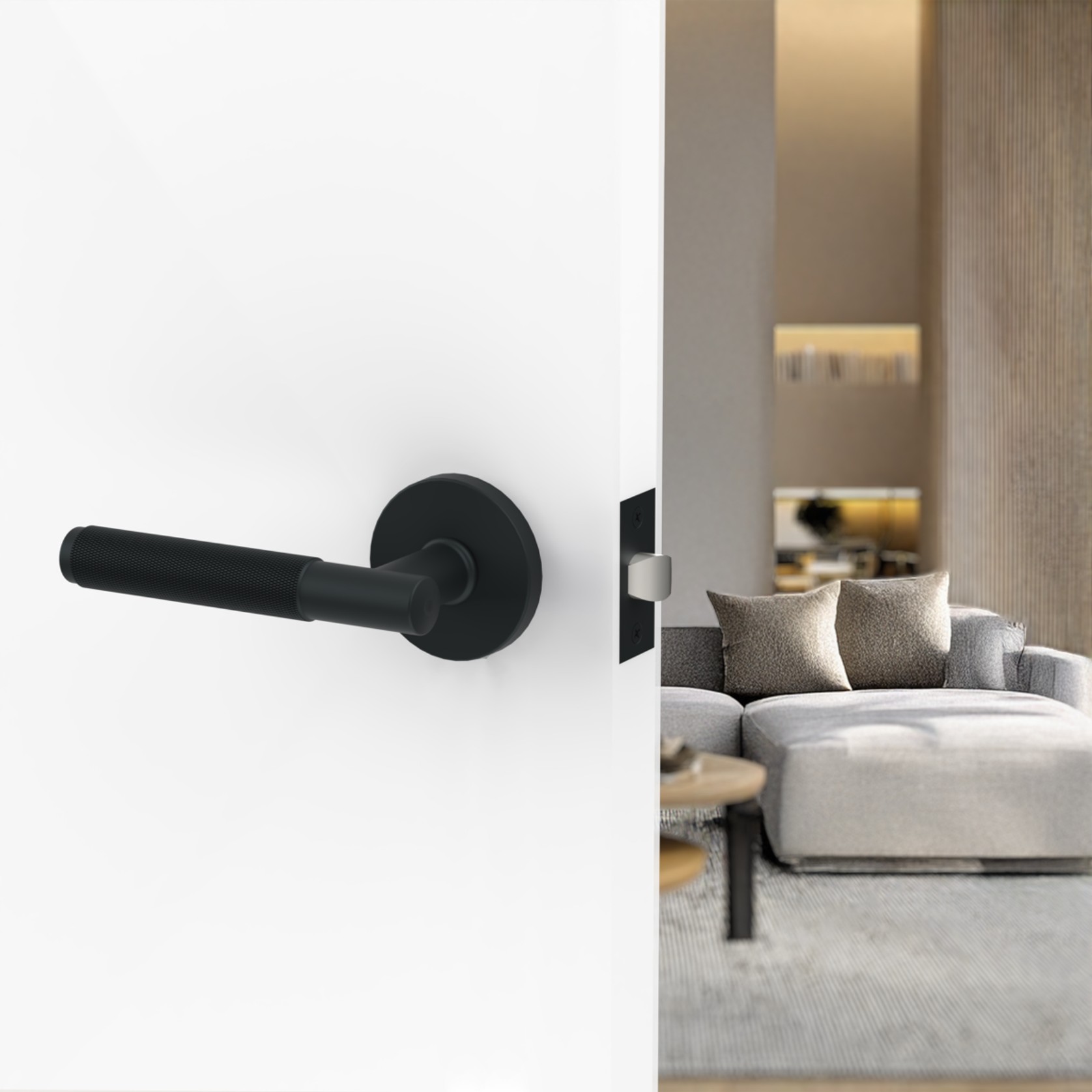 Flow Lever Handle In Matt Black gallery detail image