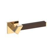 Kawajun Solid Brass and Leather Door Leverset TBT gallery detail image
