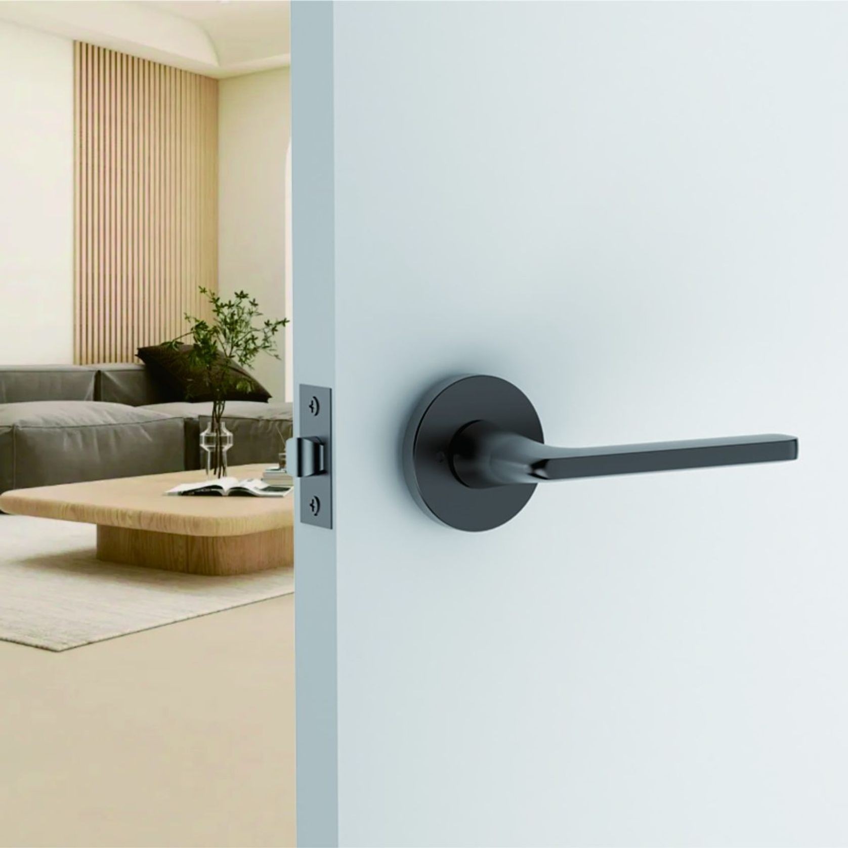 Loft Lever Handle In Nickel Graphite gallery detail image