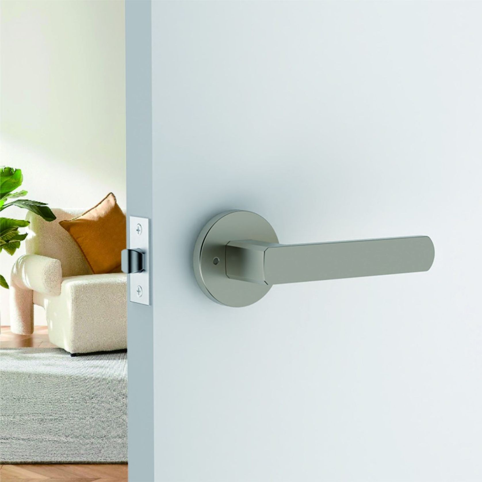 Moon Lever Handle In Matt Brushed Nickel gallery detail image