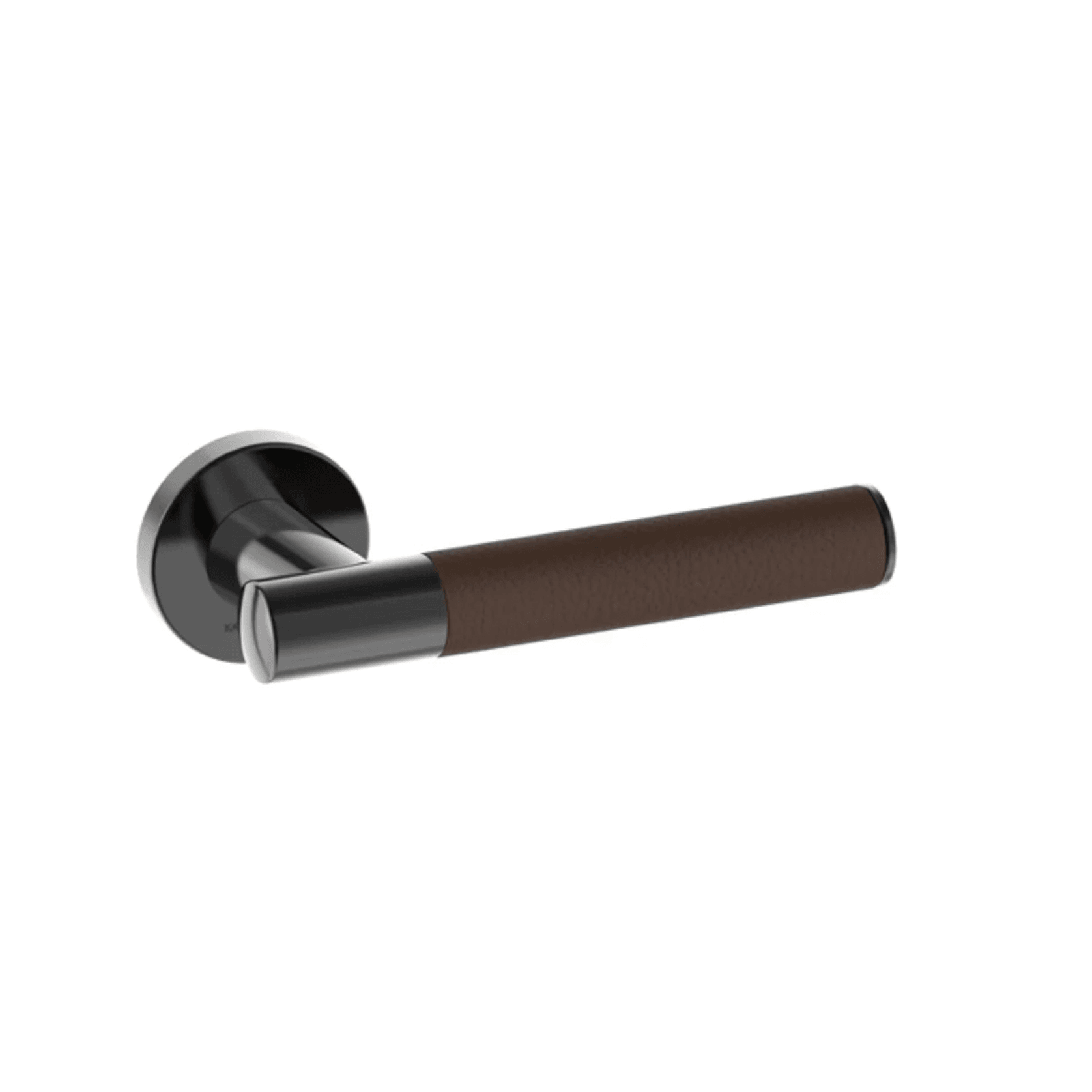 Kawajun Solid Brass and Leather Door Leverset TCC gallery detail image