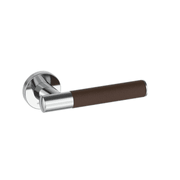 Kawajun Solid Brass and Leather Door Leverset TCC gallery detail image
