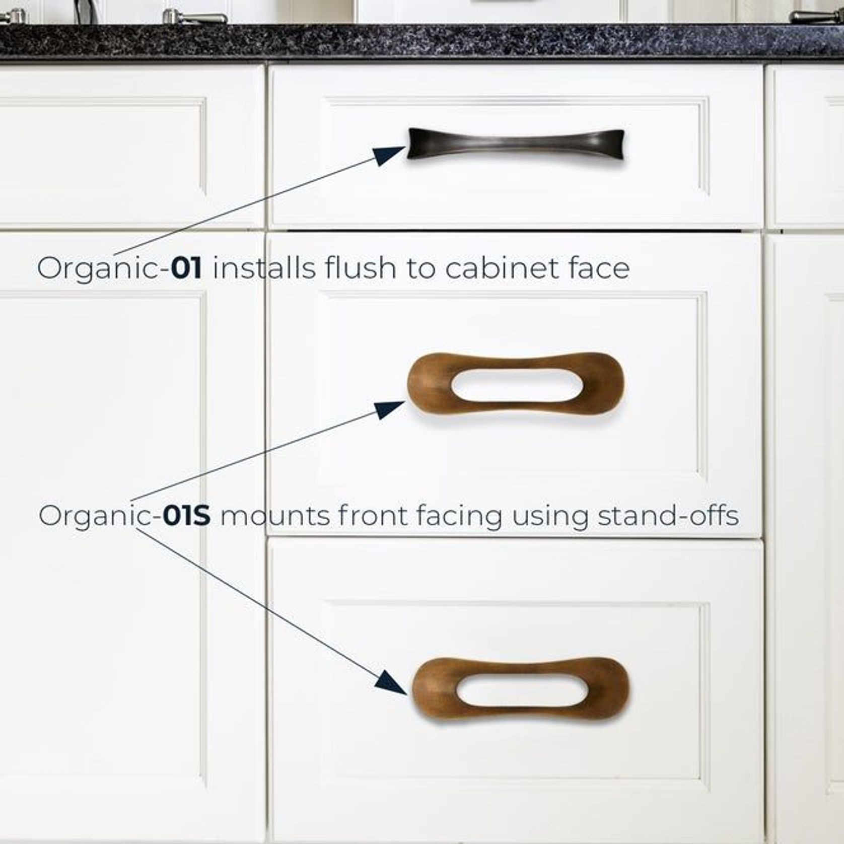 Organic 01S Cabinet Handle / Drawer Pull gallery detail image