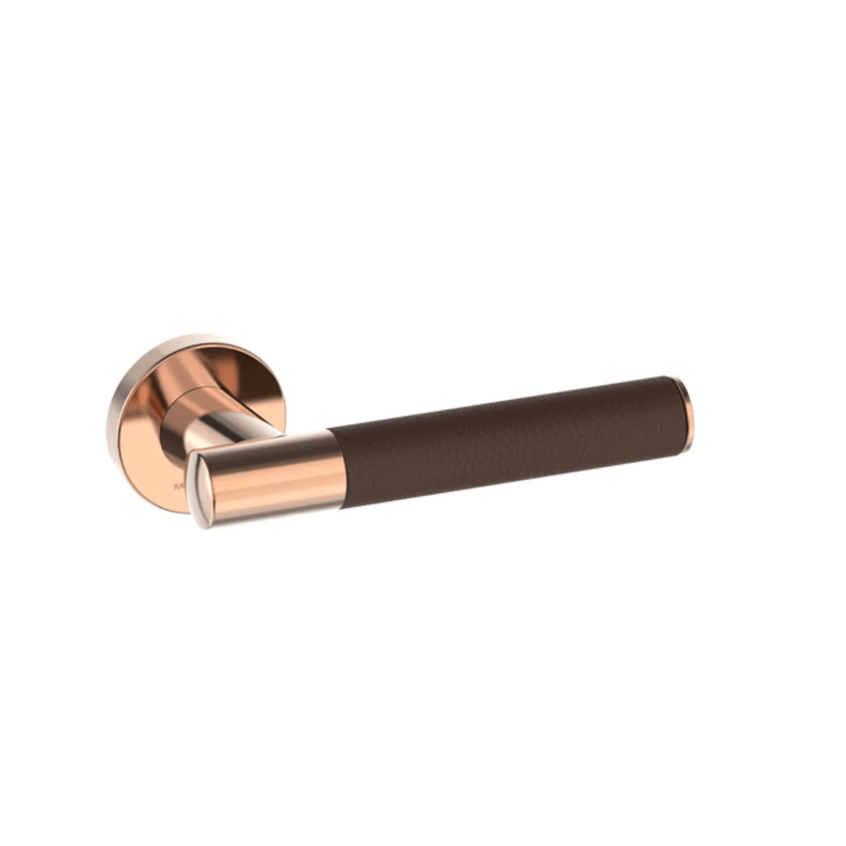 Kawajun Solid Brass and Leather Door Leverset TCC gallery detail image