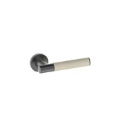Kawajun Solid Brass and Leather Door Leverset TCC gallery detail image