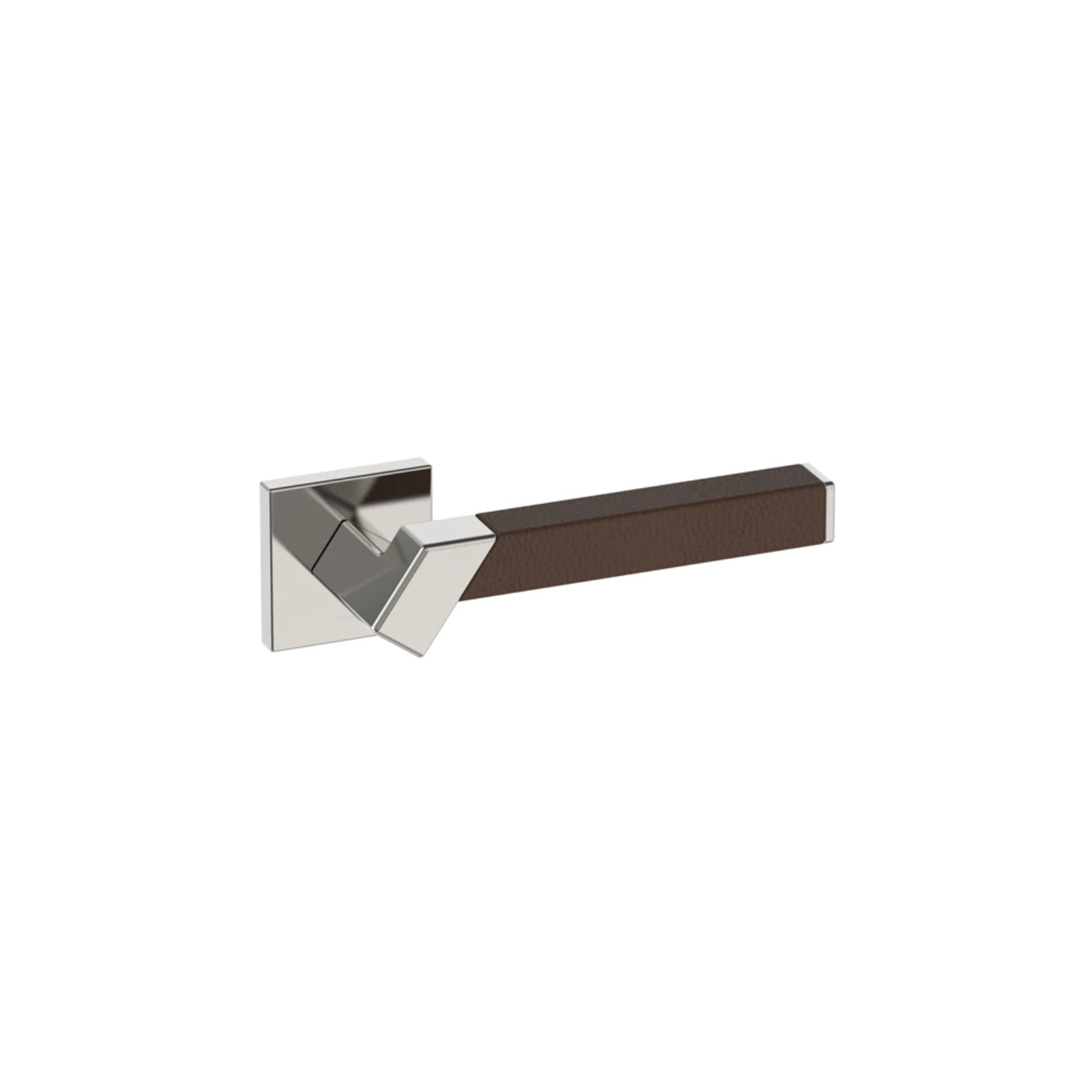 Kawajun Solid Brass and Leather Door Leverset TBT gallery detail image
