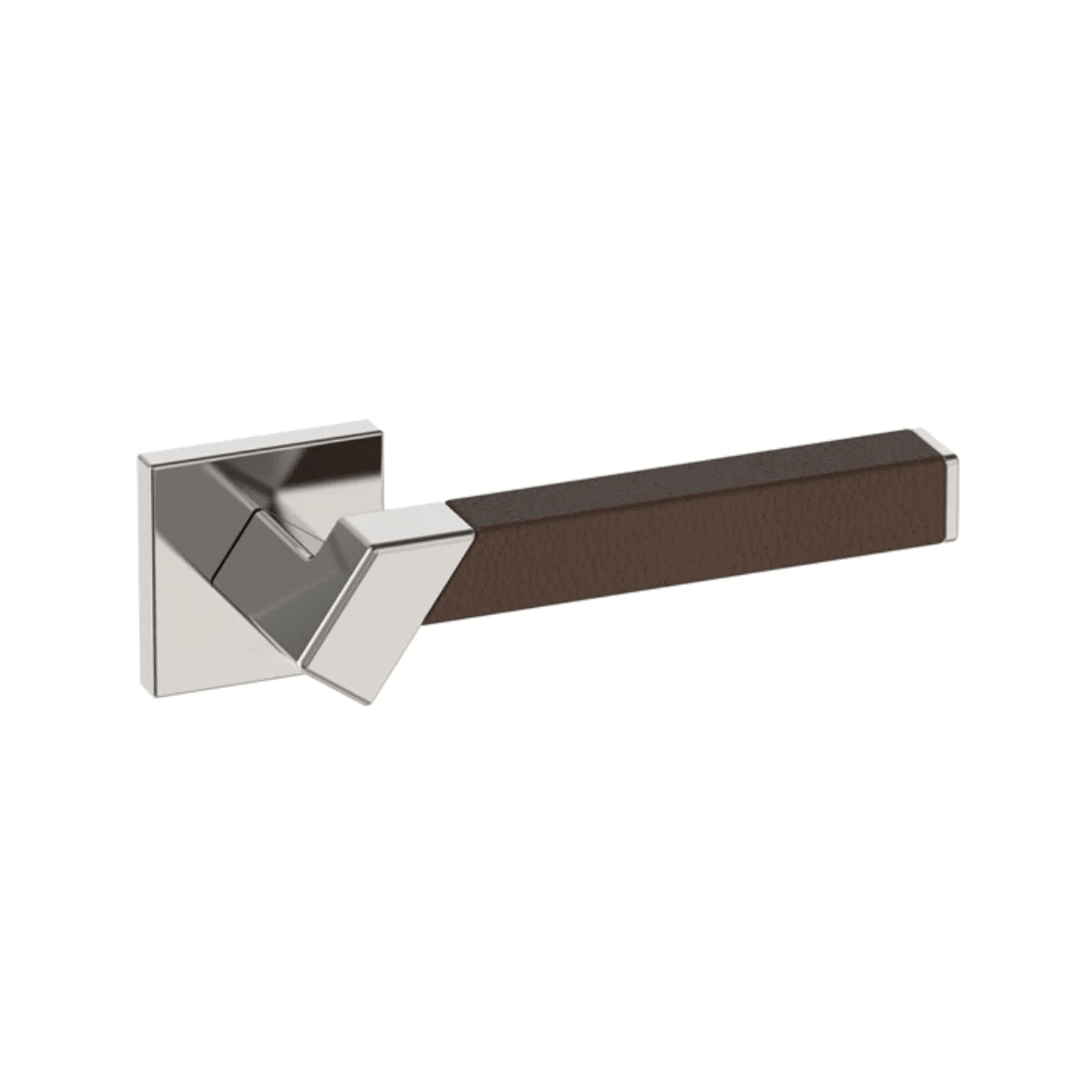 Kawajun Solid Brass and Leather Door Leverset TBT gallery detail image