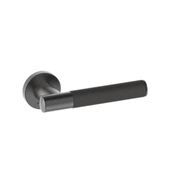 Kawajun Solid Brass and Leather Door Leverset TCC gallery detail image