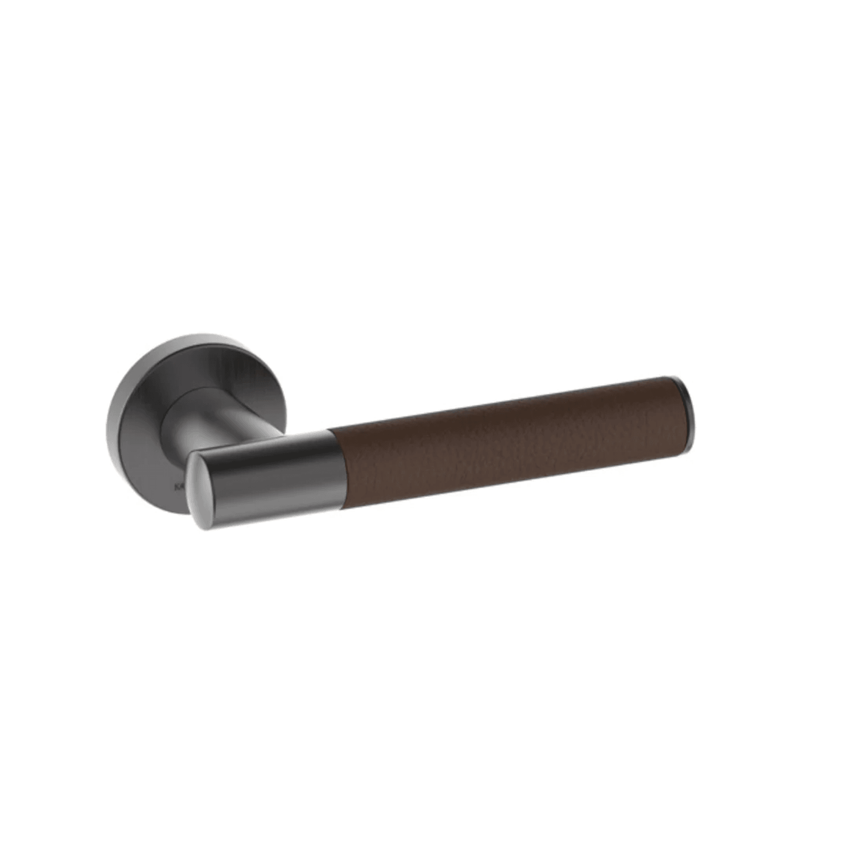 Kawajun Solid Brass and Leather Door Leverset TCC gallery detail image