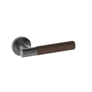 Kawajun Solid Brass and Leather Door Leverset TCC gallery detail image
