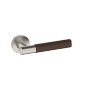 Kawajun Solid Brass and Leather Door Leverset TCC gallery detail image