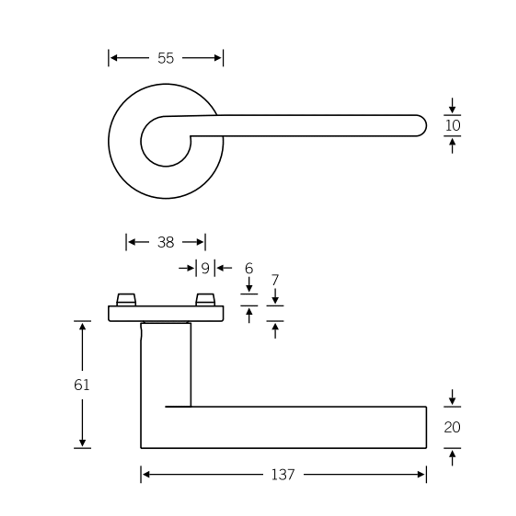 FSB 12 1021 Lever Handle gallery detail image