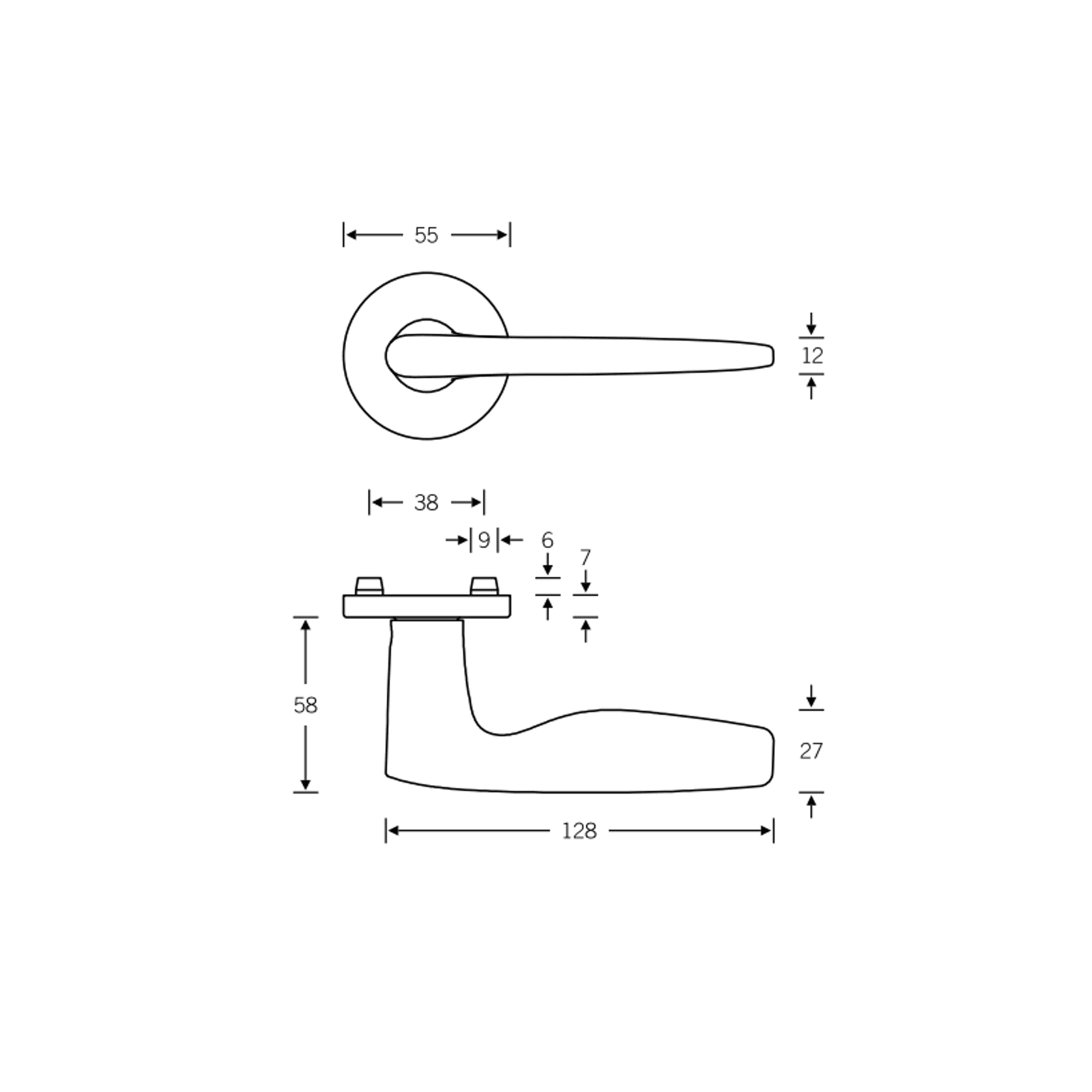 FSB 12 1058 Lever Handle gallery detail image
