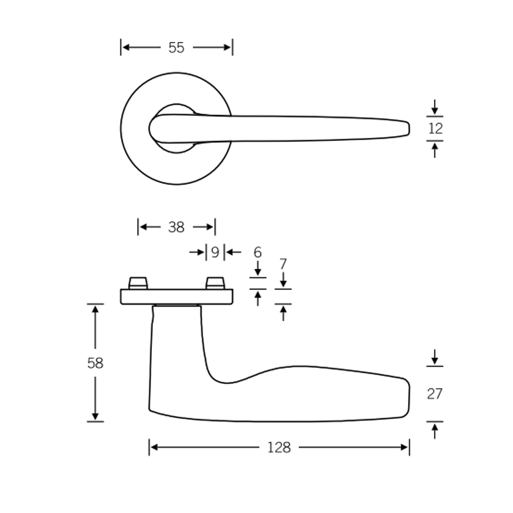 FSB 12 1058 Lever Handle gallery detail image