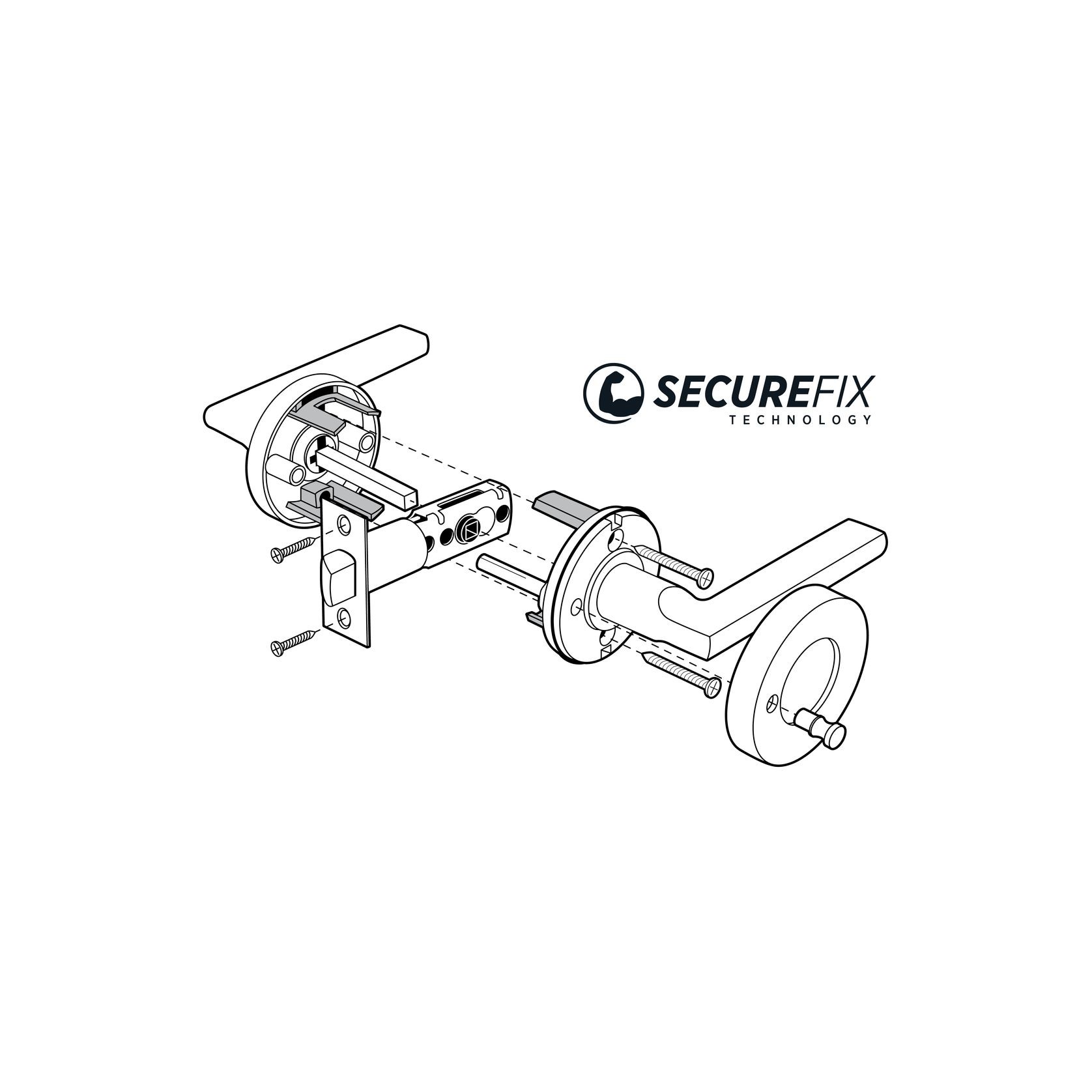 Picton Privacy Lever Handle Black E18BK gallery detail image