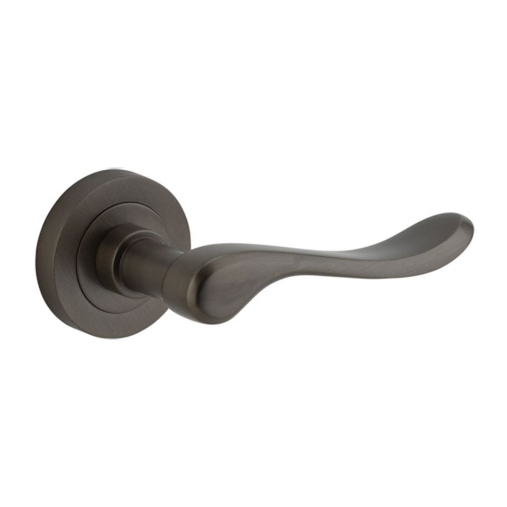 Iver Stirling Door Lever Handle on Round Rose gallery detail image