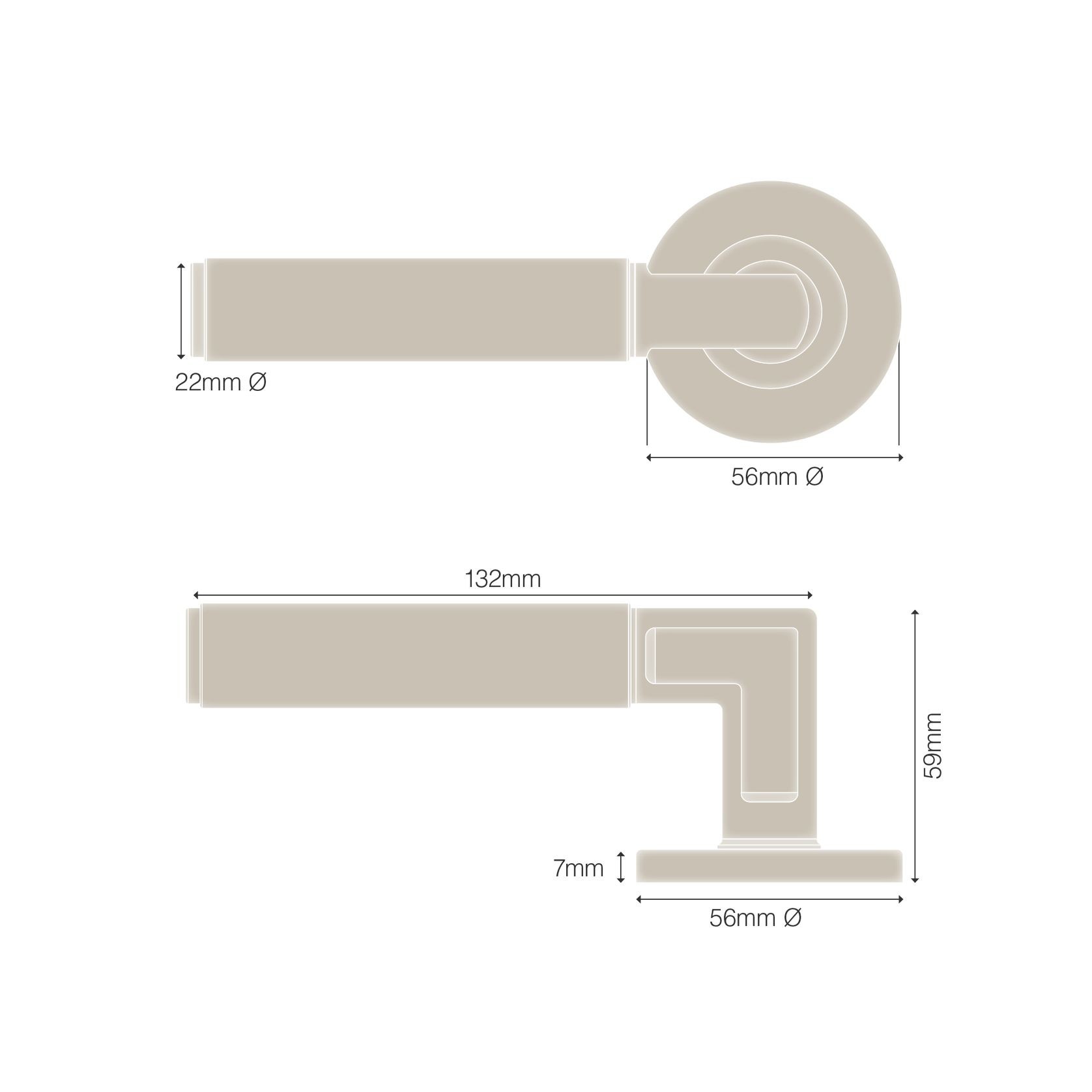 Sona Rose Lever Set from the NIDO Collection gallery detail image