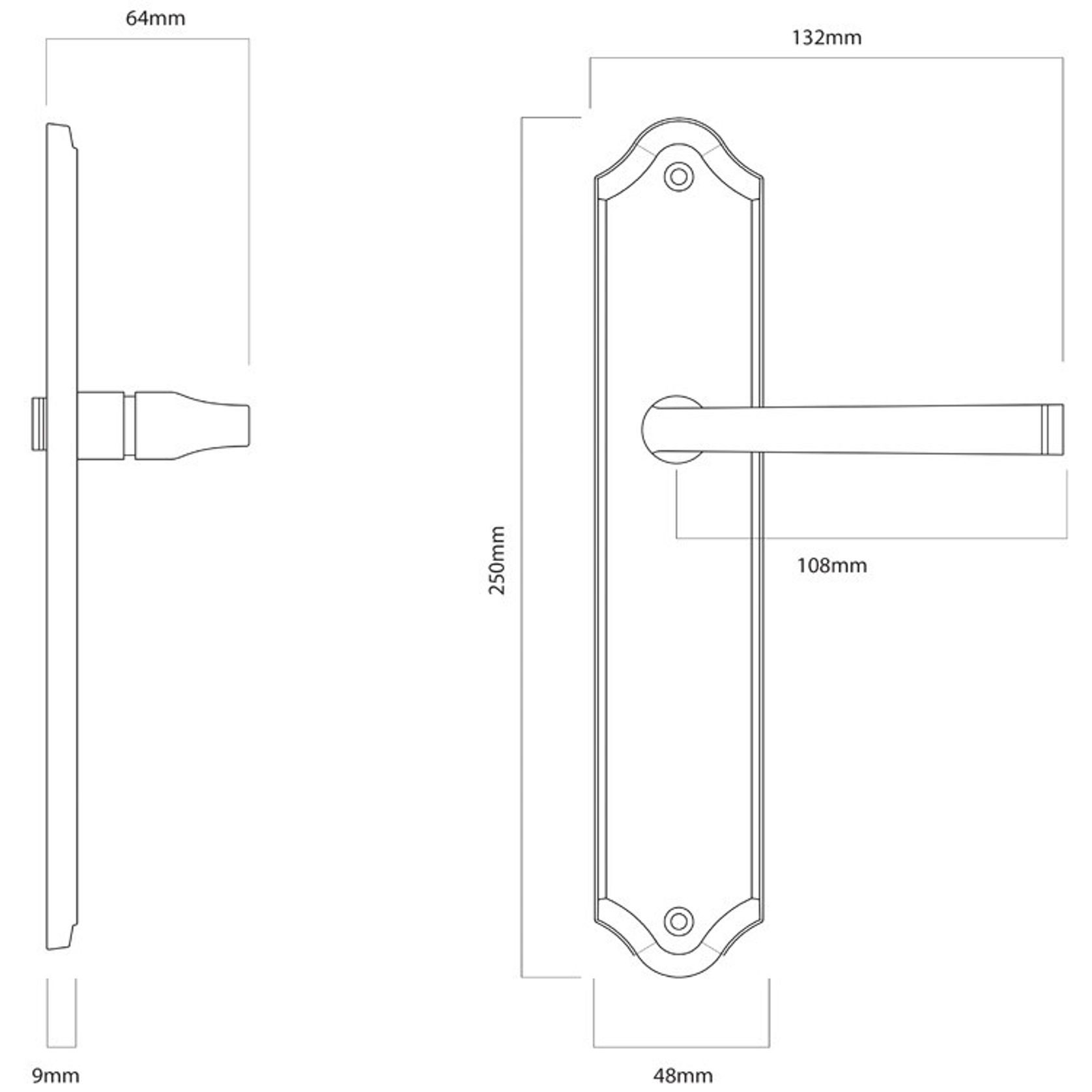 Door Lever on Shouldered Backplate Distressed Nickel gallery detail image