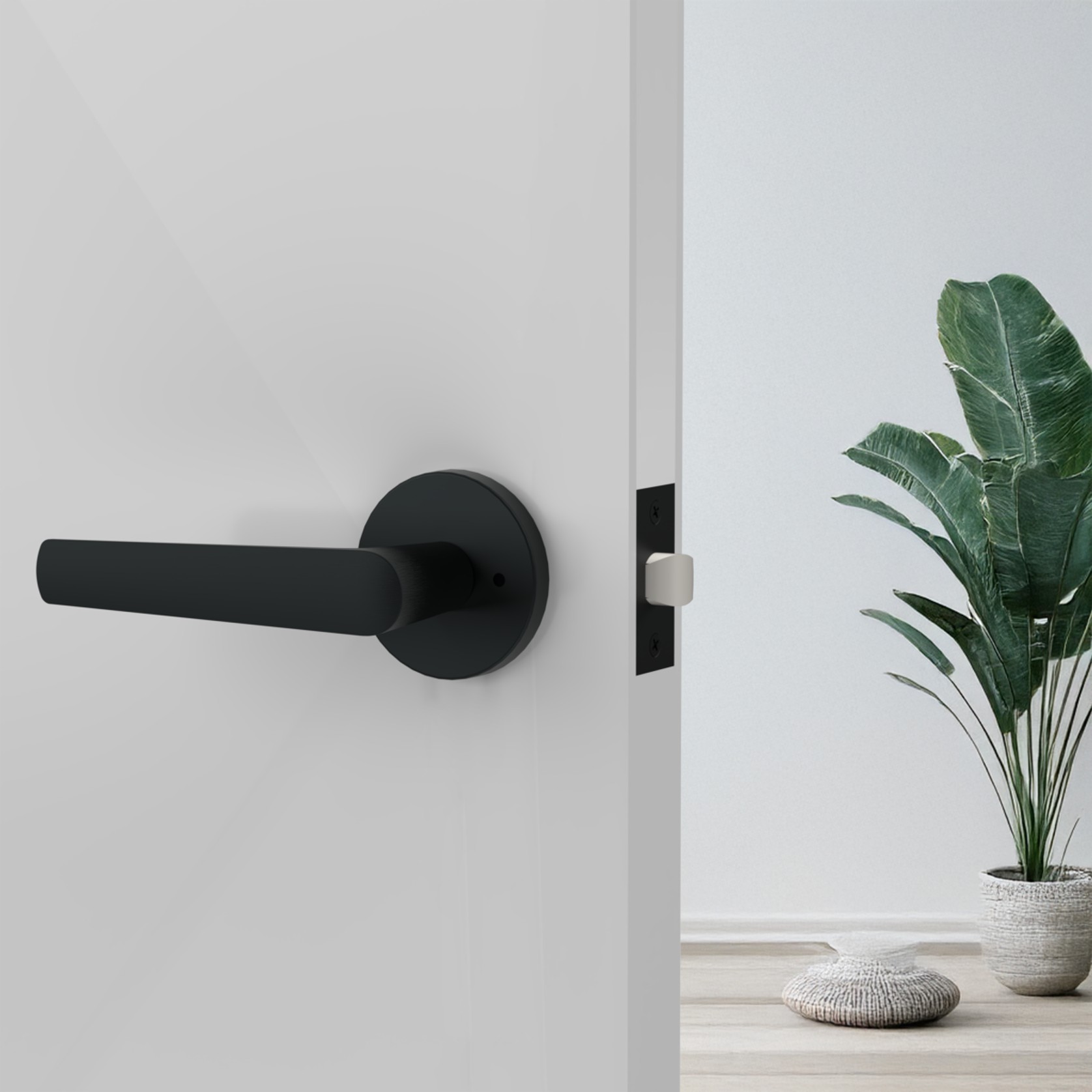 Tui Lever Handle In Matt Black gallery detail image
