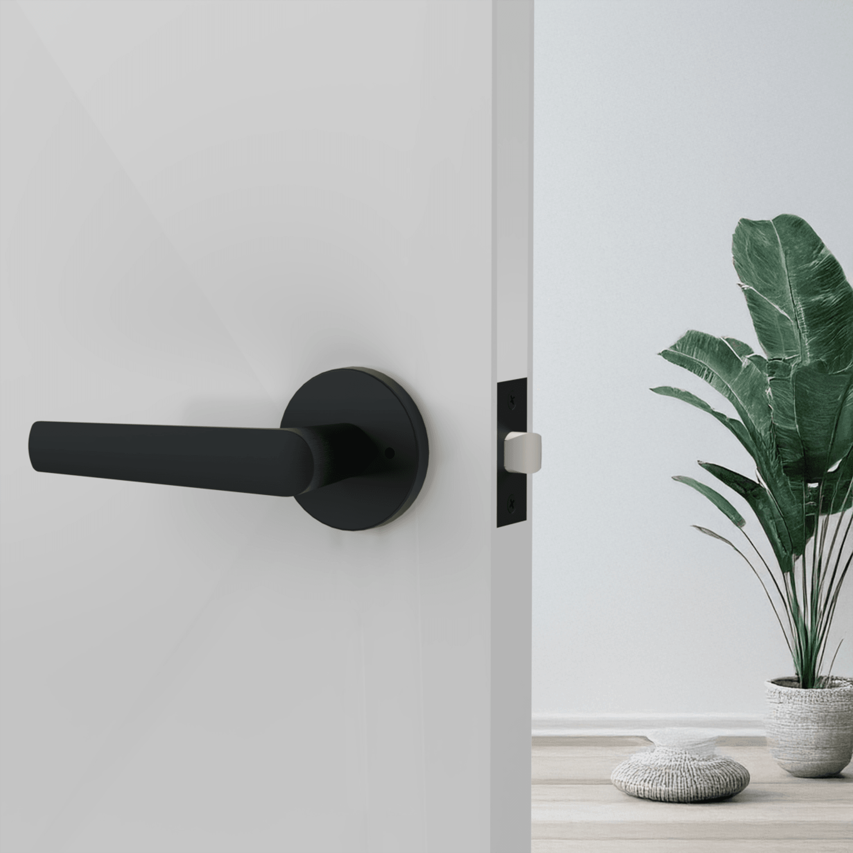 Tui Lever Handle In Matt Black gallery detail image