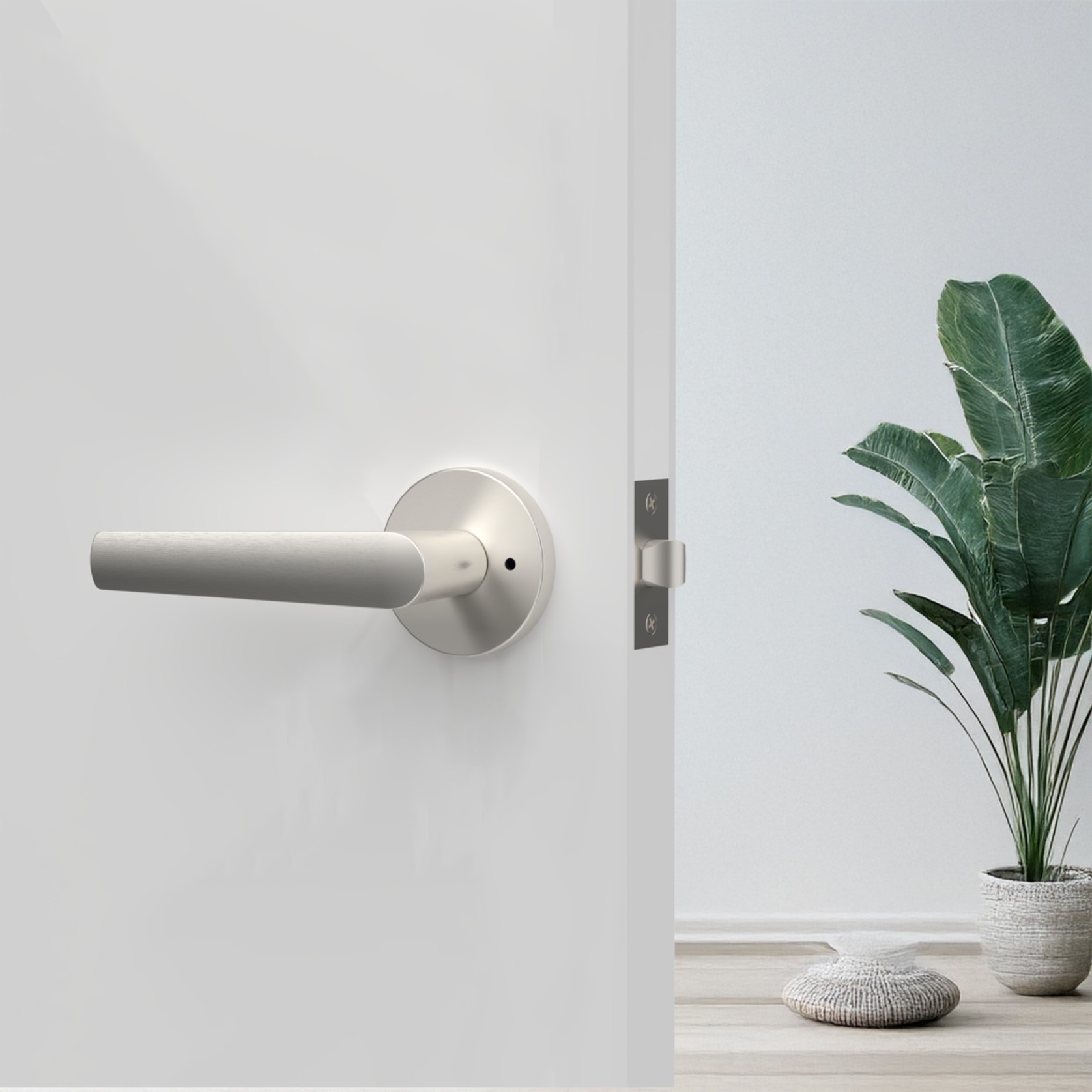 Tui Lever Handle In Matt Brushed Nickel gallery detail image