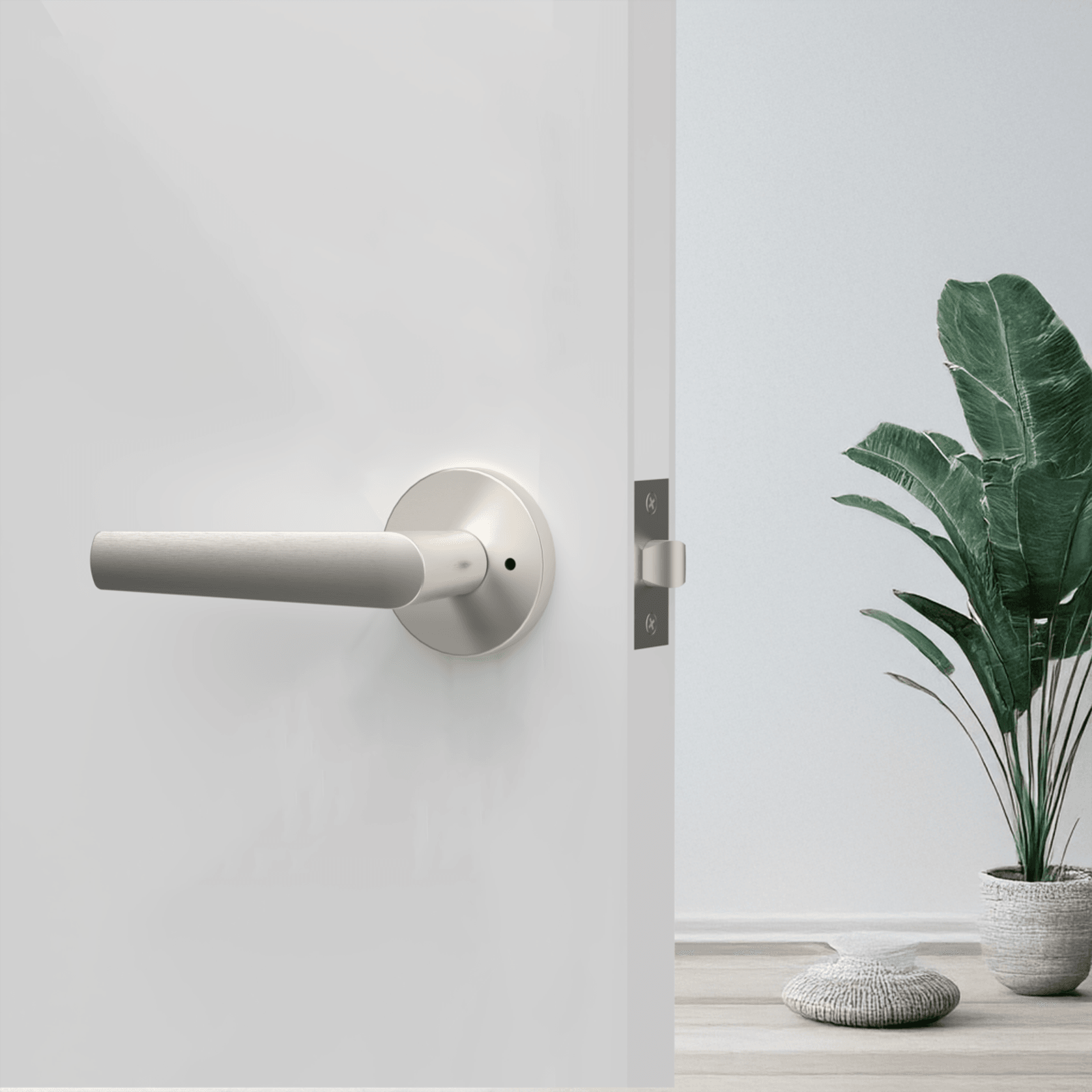 Tui Lever Handle In Matt Brushed Nickel gallery detail image