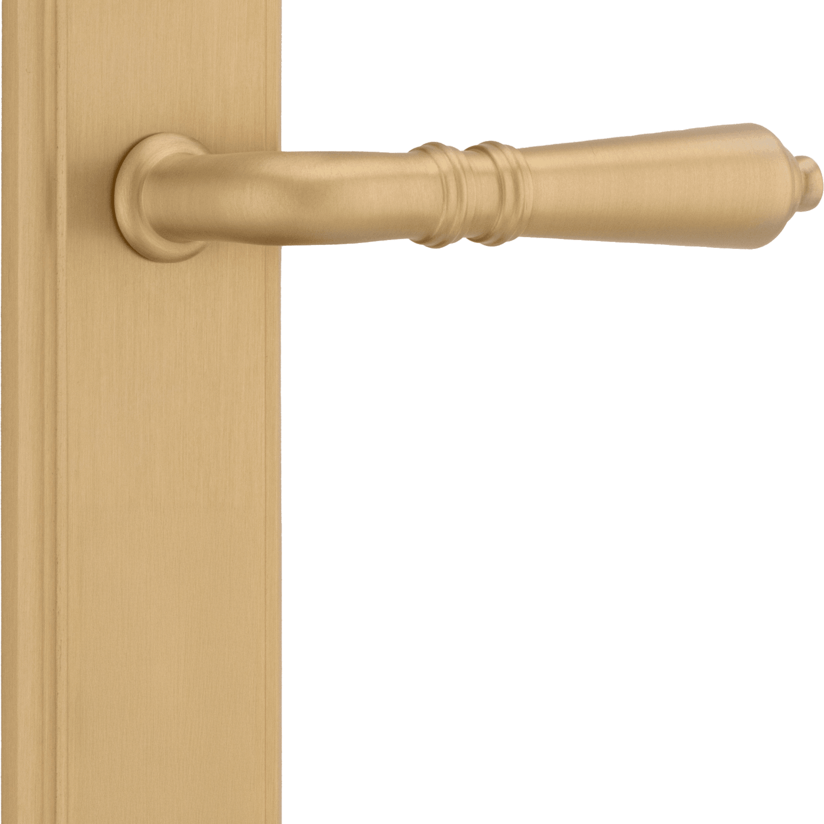 Sarlat Lever - Stepped Backplate | Brushed Brass gallery detail image