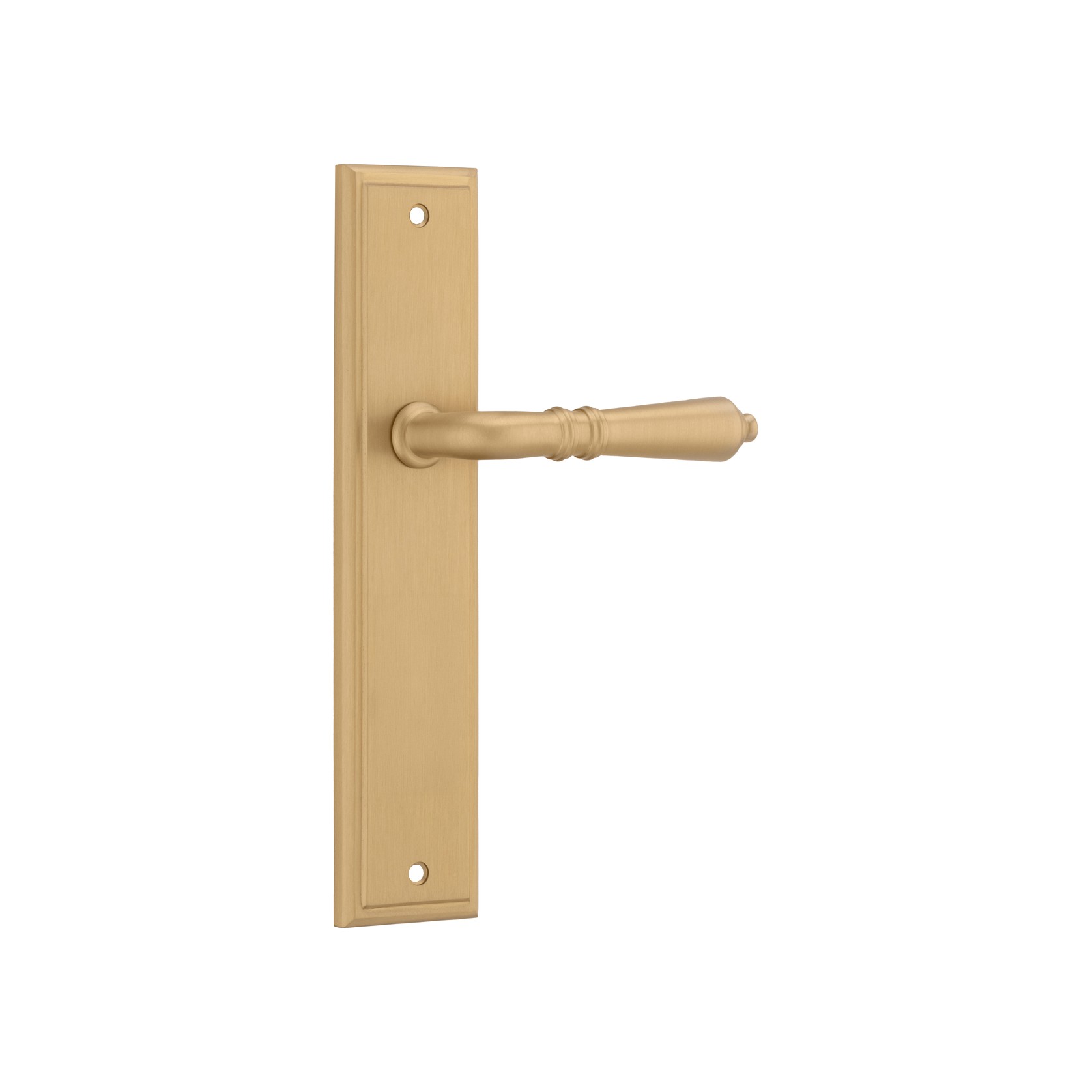 Sarlat Lever - Stepped Backplate | Brushed Brass gallery detail image
