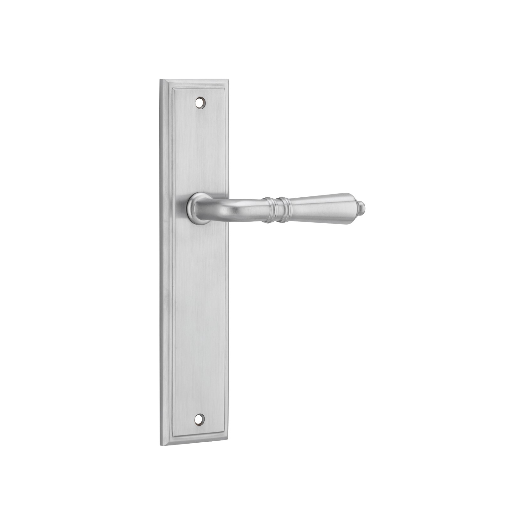 Sarlat Lever - Stepped Backplate | Brushed Chrome gallery detail image
