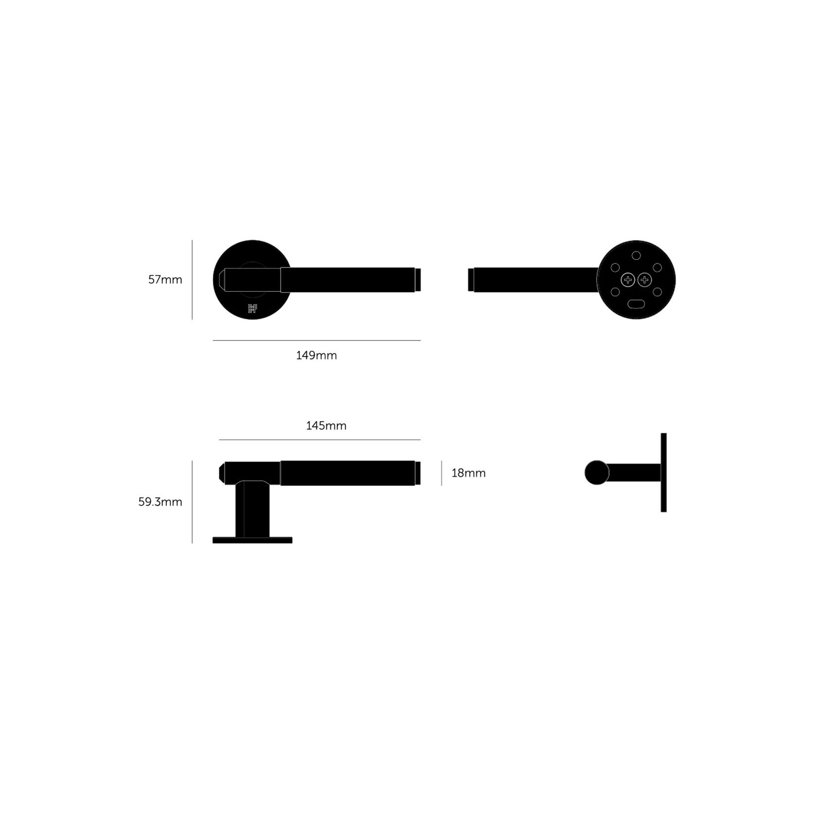 Buster and Punch Linear Fixed Door Handle Single-sided gallery detail image