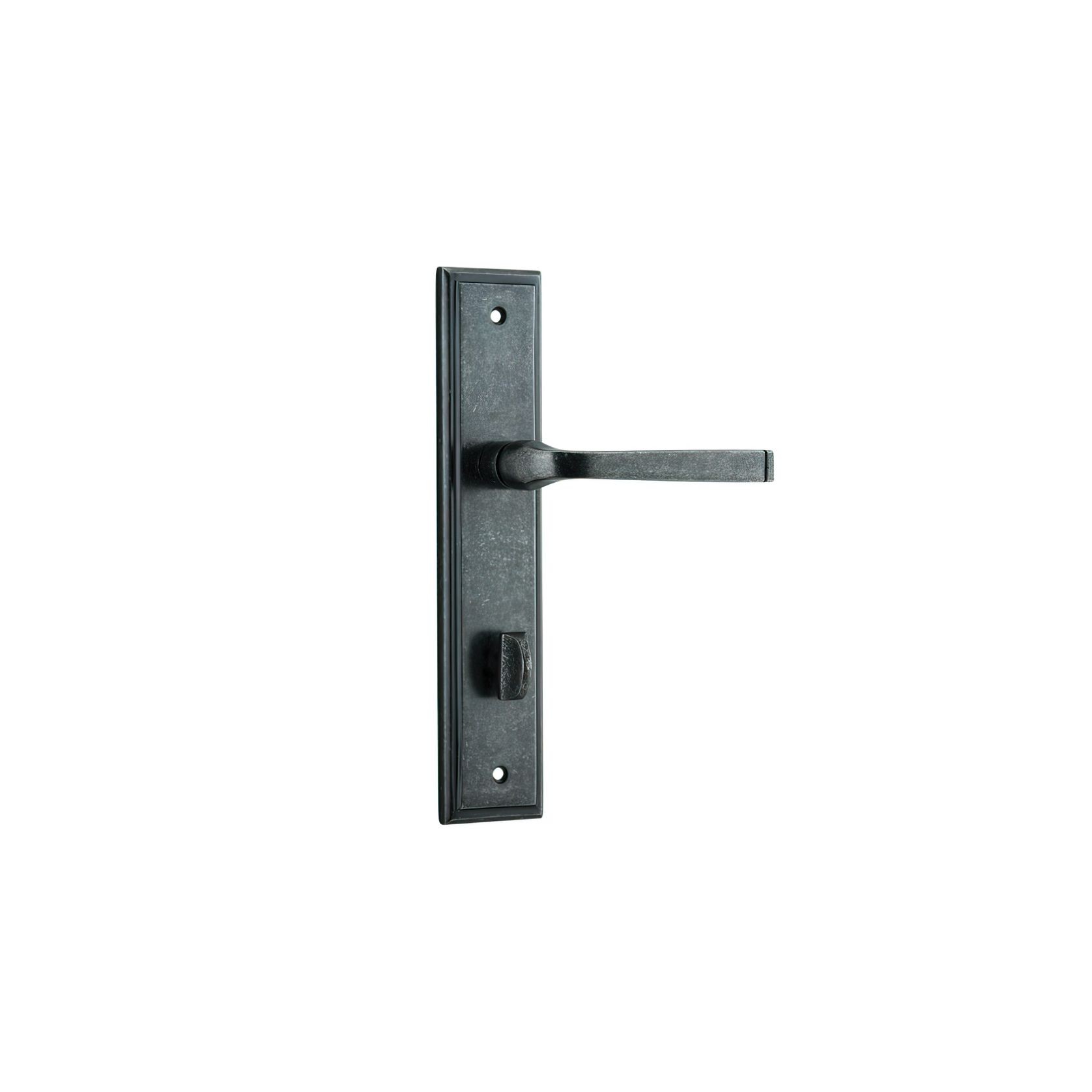 Iver Annecy Door Lever on Stepped Backplate Distressed Nickel gallery detail image
