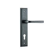Iver Annecy Door Lever on Stepped Backplate Distressed Nickel gallery detail image