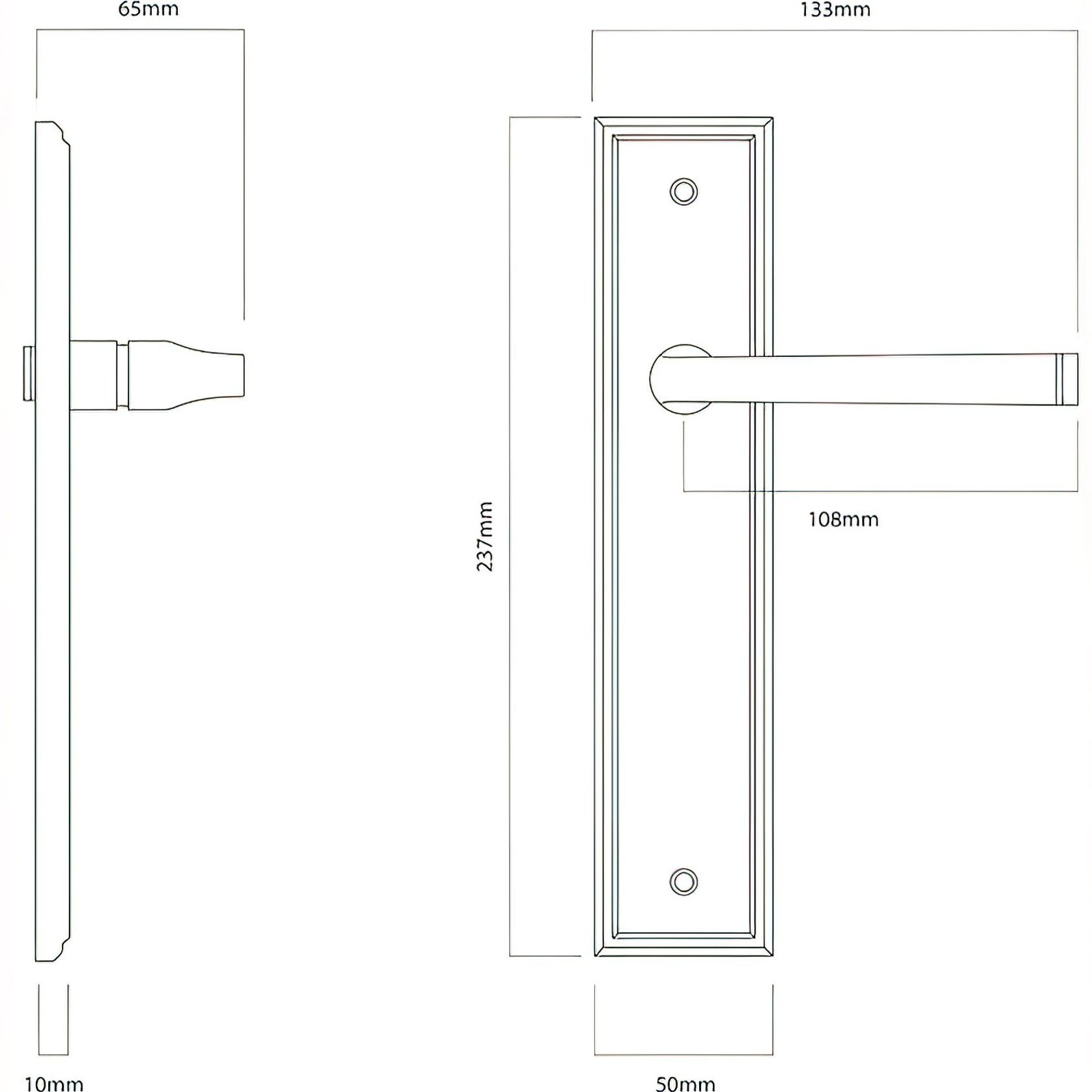 Iver Annecy Door Lever on Stepped Backplate Distressed Nickel gallery detail image