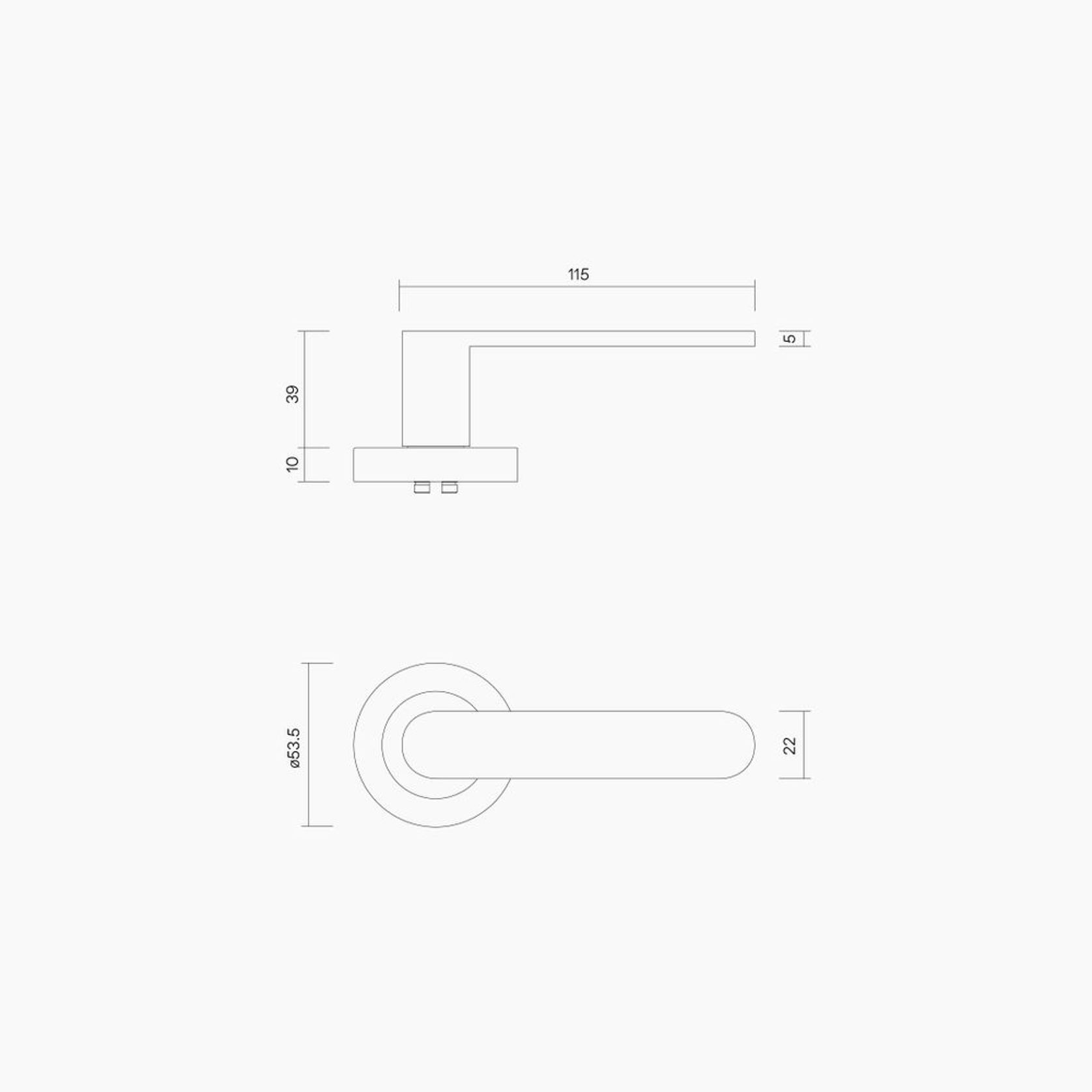 B0130MBLK - Round Rose Leverset #30 gallery detail image