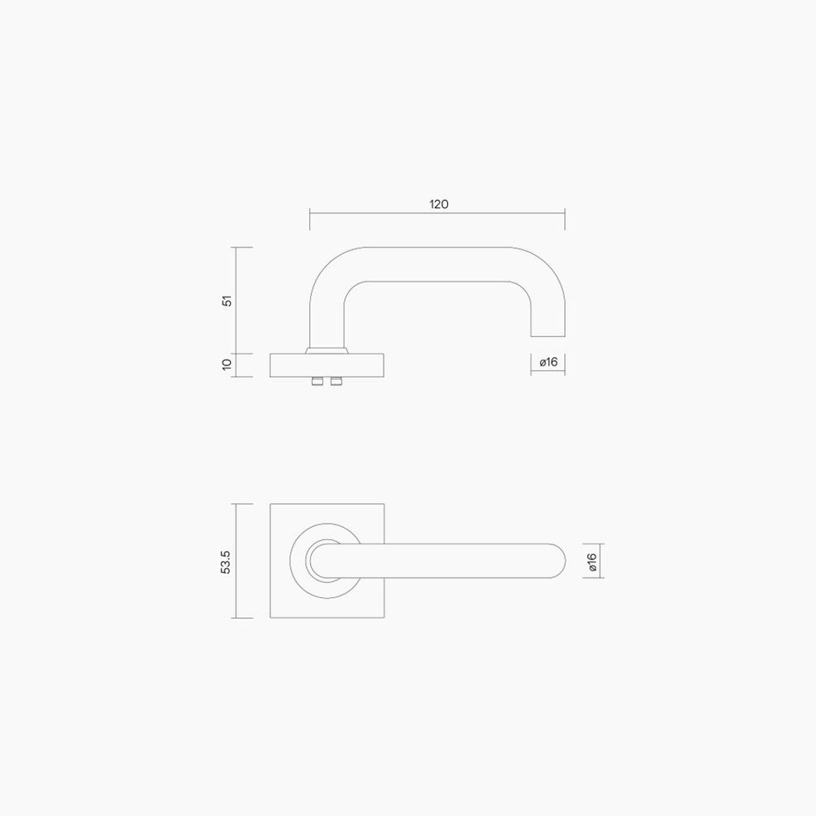 Square Rose Leverset #10 DDA Compliant B1110MBLK gallery detail image