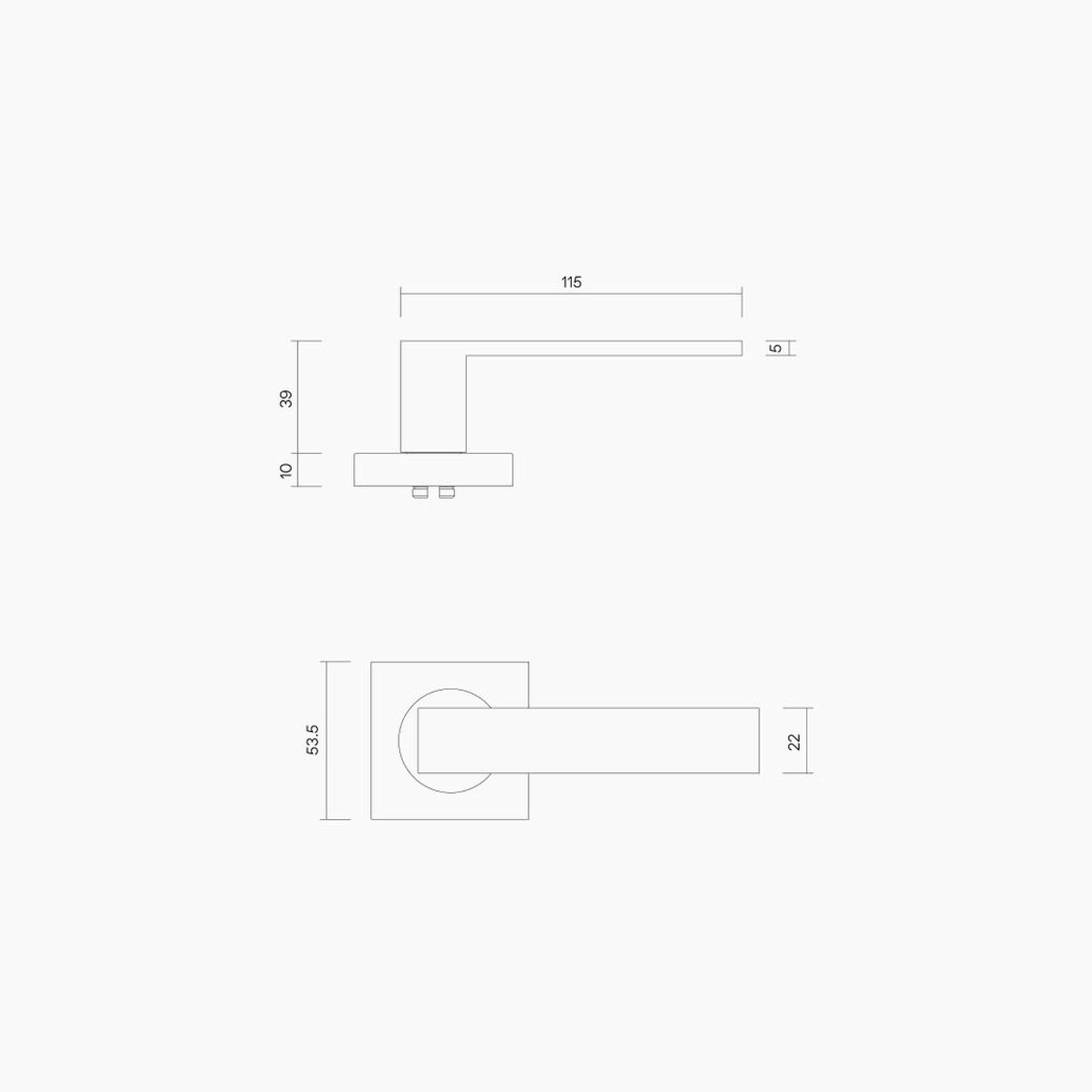 Square Rose Leverset #32 B1132MBLK gallery detail image