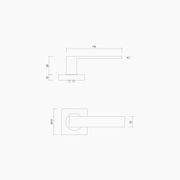 Square Rose Leverset #32 B1132MBLK gallery detail image