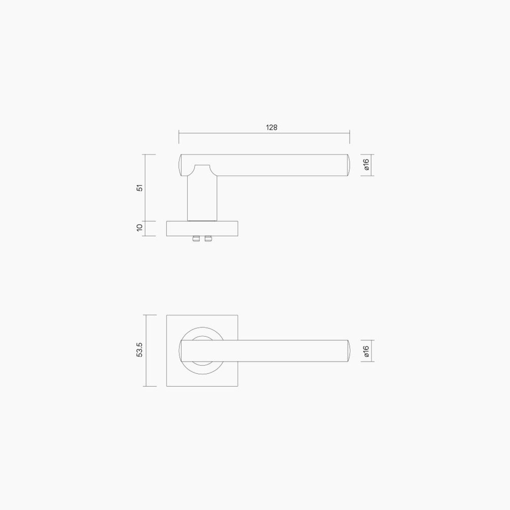 Square Rose Leverset #12 B1112MBLK gallery detail image