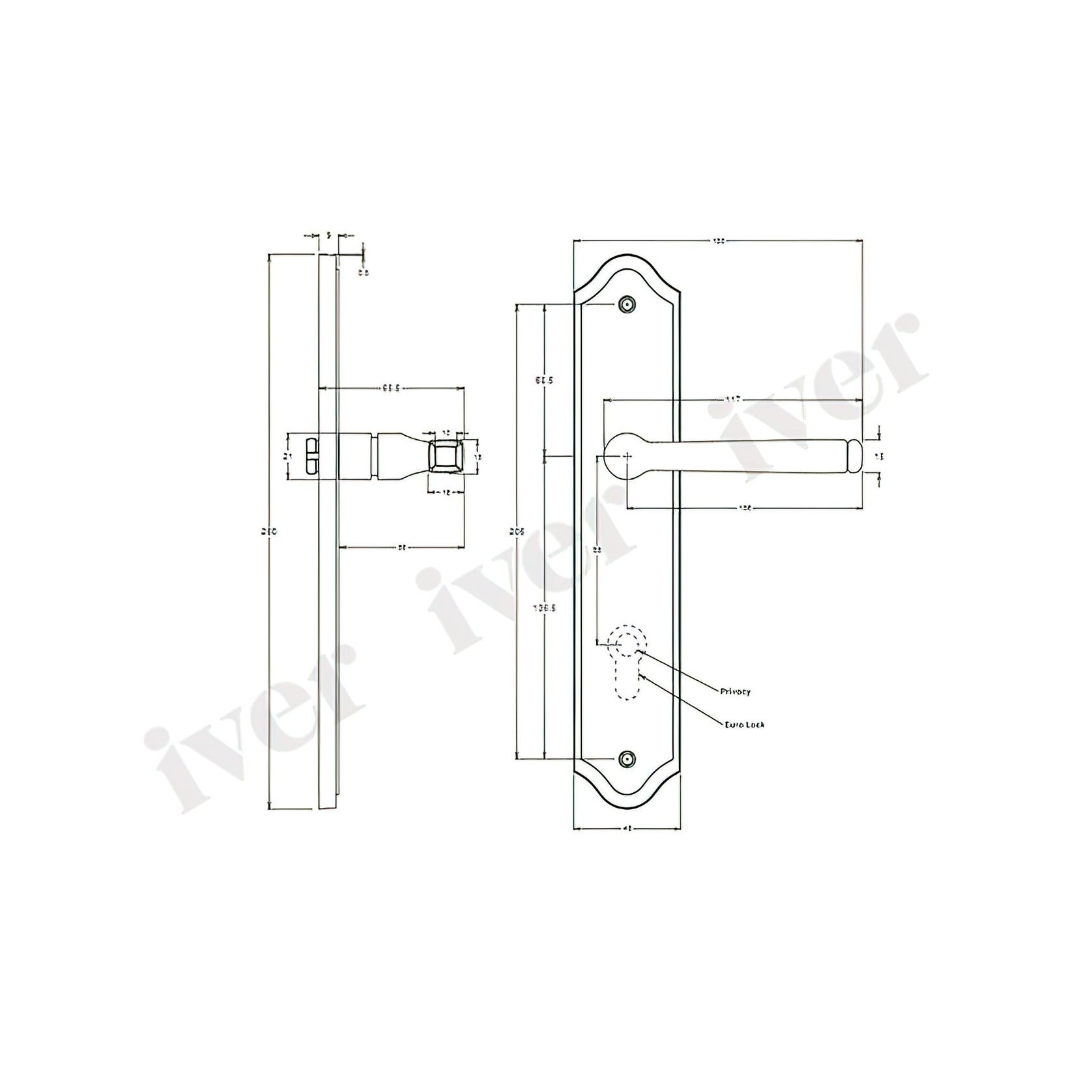 Iver Annecy Door Lever on Shouldered Backplate Satin Nickel - Customise to your needs gallery detail image