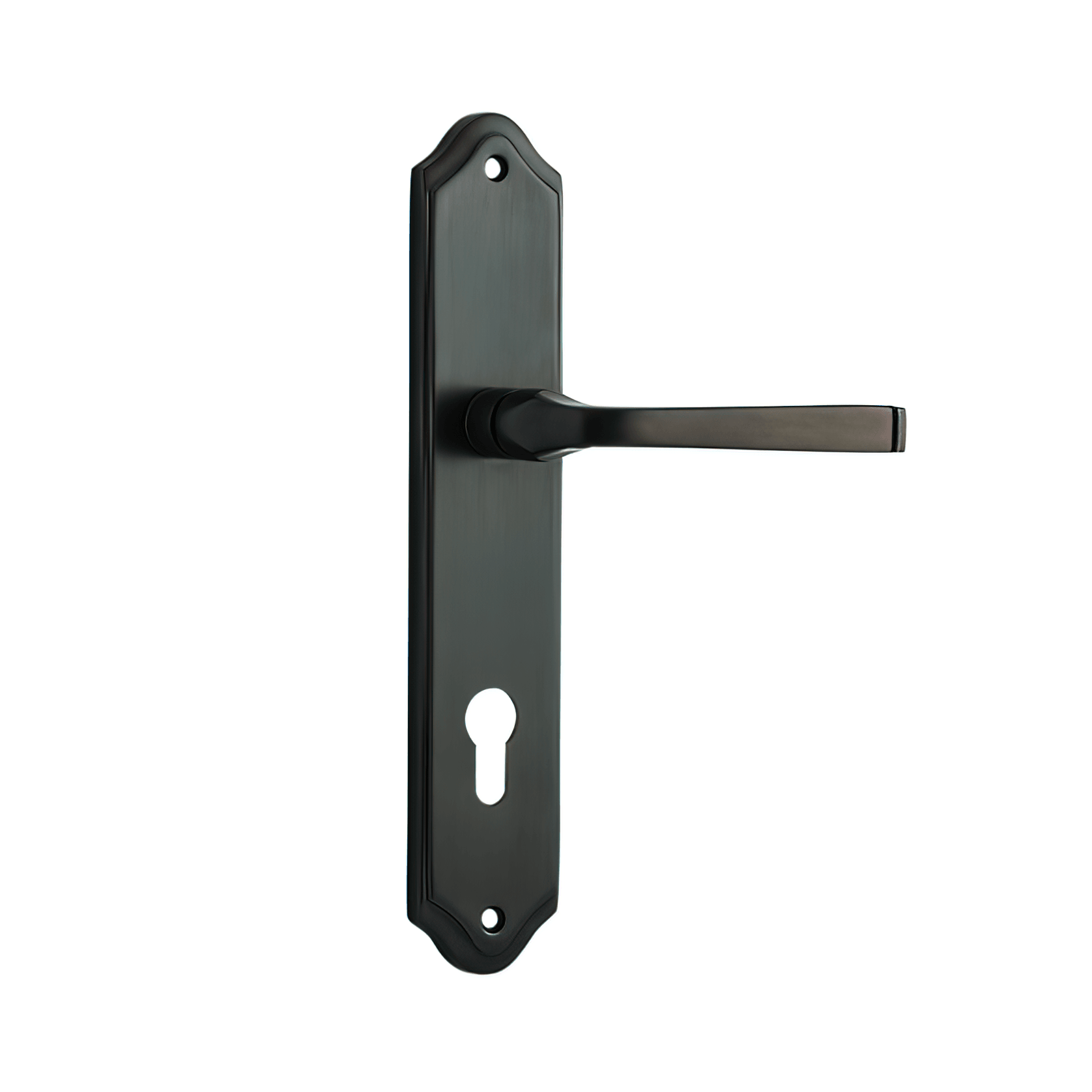 Iver Annecy Door Lever on Shouldered Backplate Signature Brass gallery detail image