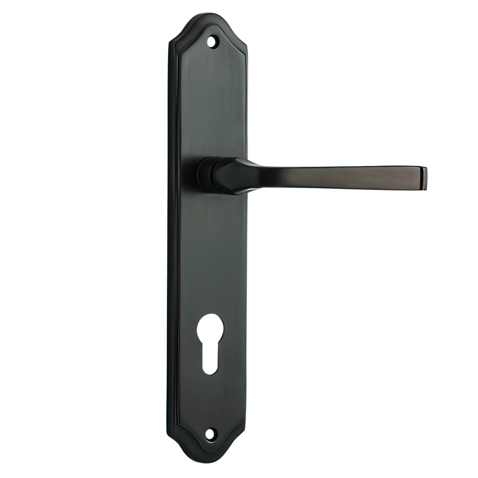 Iver Annecy Door Lever on Shouldered Backplate Signature Brass gallery detail image