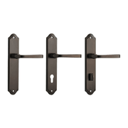 Iver Annecy Door Lever on Shouldered Backplate Signature Brass gallery detail image